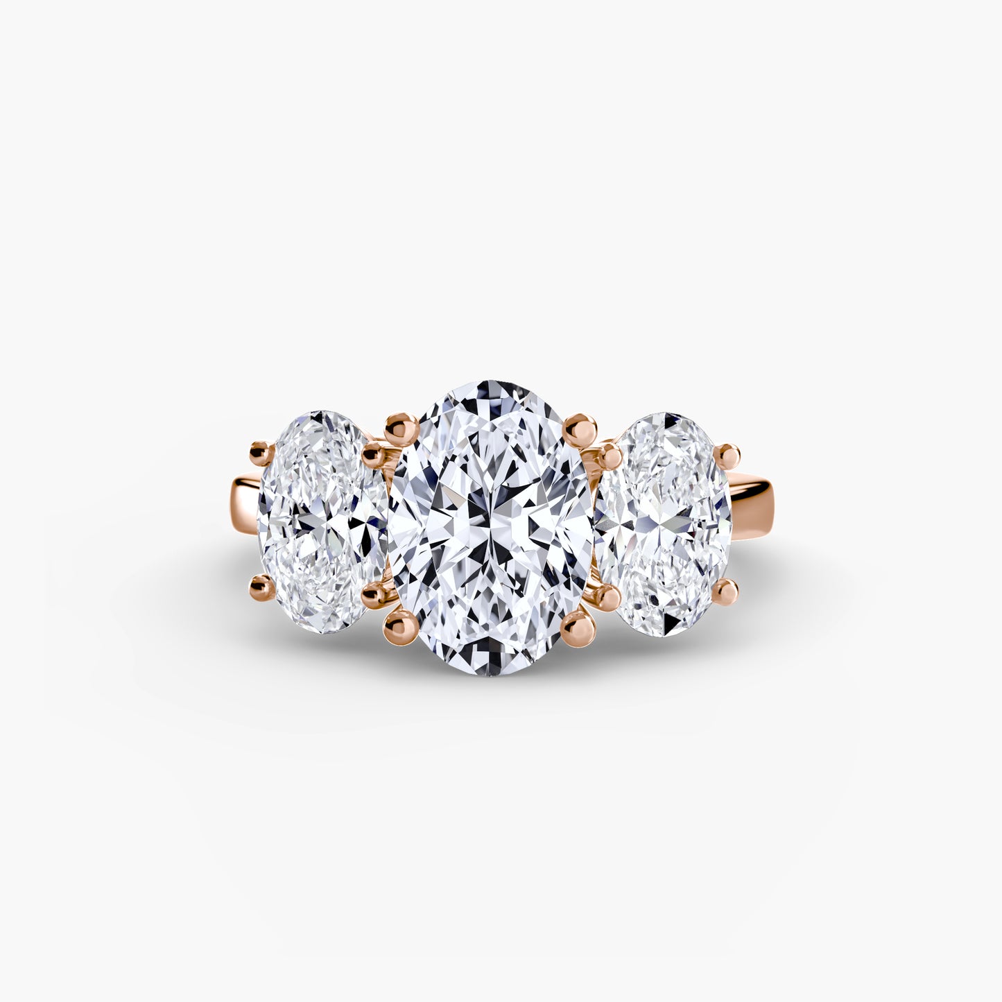 Montura Trilogía Oval – Anillo de tres diamantes ovalados