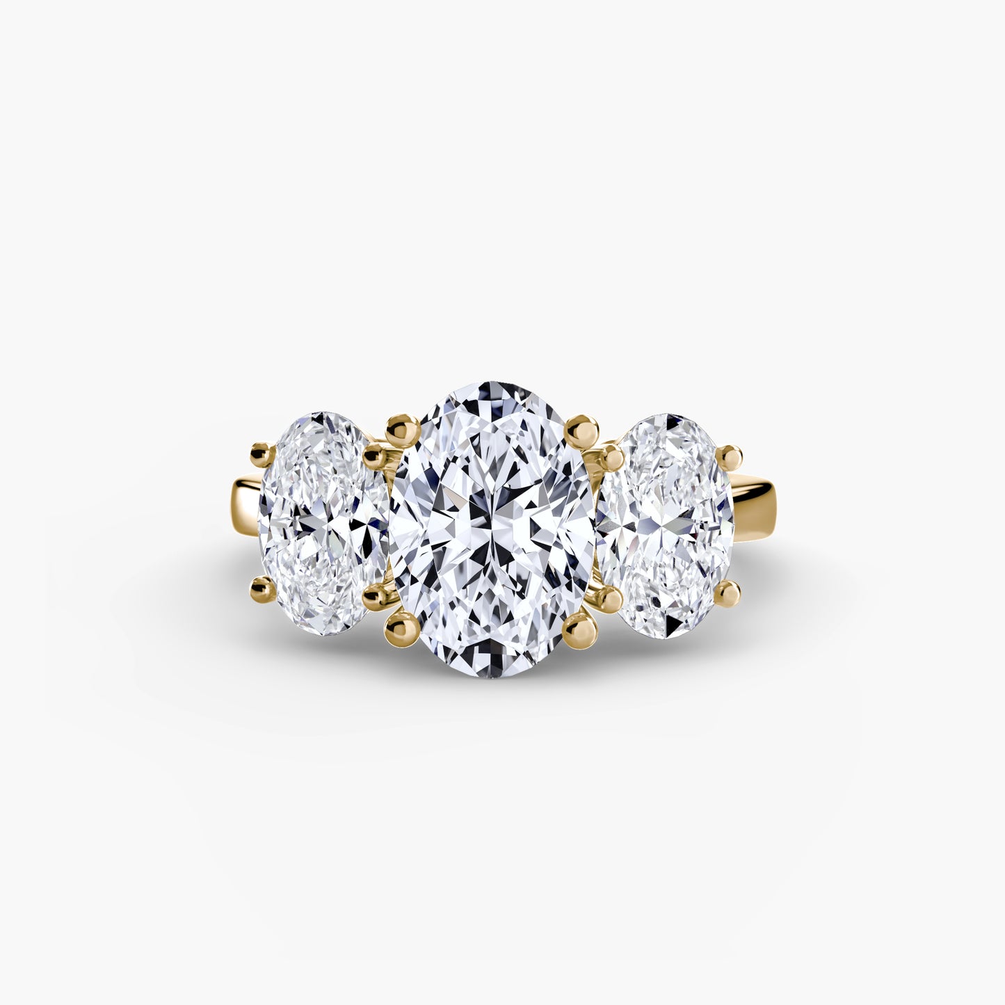 Montura Trilogía Oval – Anillo de tres diamantes ovalados